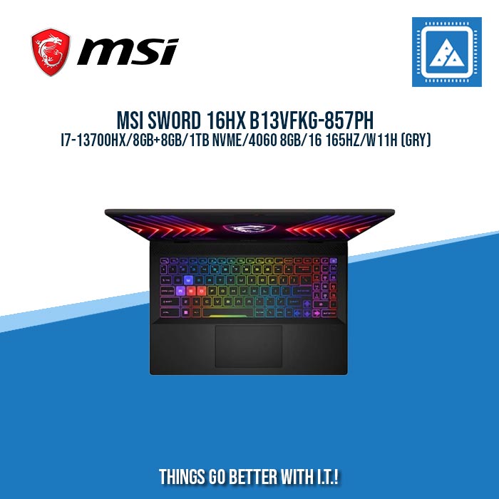 MSI SWORD 16HX B13VFKG-857PH I7-13700HX/8GB+8GB/1TB NVME/4060 8GB/16 165HZ/W11H (GRY)| GOOD FOR GAMING AND AUTOCAD LAPTOPS MSI SWORD 16HX B13VFKG-857PH I7-13700HX/8GB+8GB/1TB NVME/4060 8GB/16 165HZ/W11H (GRY)| GOOD FOR GAMING AND AUTOCAD LAPTOPS